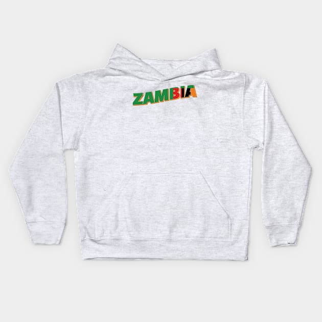 Zambia vintage style retro souvenir Kids Hoodie by DesignerPropo